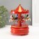 Souvenir Plastic Mechanical "Carousel - Horses" Red 10.5x10.5x17.5 cm
