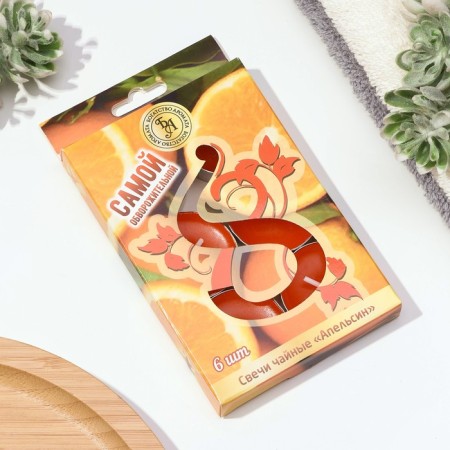 Aromatic tea candles, 6 pieces, orange-3