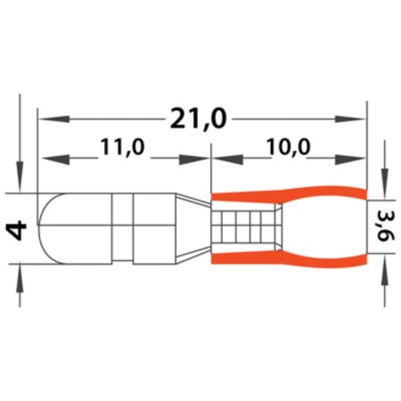 Sterl-insulated plug plug 4 mm 0.5-1.5 mm² (RSHI-P 1.5-4/RHIP 1.25-4) Red Rexant 10-2