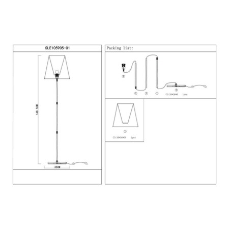 Floor lamp EVOLUCE. Sle105905-01. Bellino. 1x40 W, E27, 35x35x148.5 cm, Nickel color-6