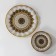 Diningral “Mehendi” set, 7 objects: D = 30 cm - 1 pc, D = 18 cm - 6 pcs, white color with golden