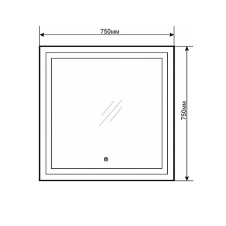 Mirror Comforty Square 75, LED lighting, contactless sensor, 75x75 cm-1
