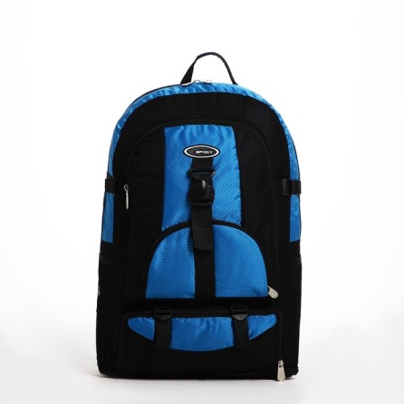 Tourist backpack on lightning, 5 outer pockets, black/blue color