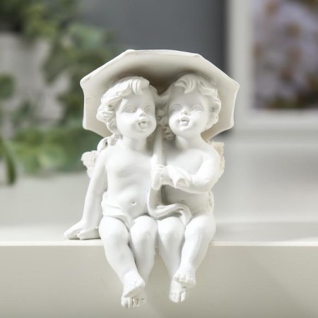 Polystone souvenir "Snow -white angels under an umbrella" 9x4.7x5.5 cm mix-1