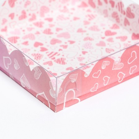 Box for cookies, "heart" 12 x 12 x 3-1