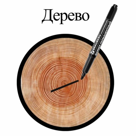 Marker permanent double-sided round 2.0-4.0 mm, Brauberg, black-12