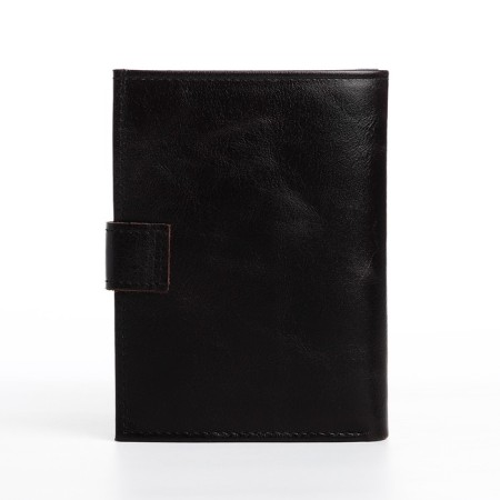 Male purse on the button, 3 in 1, for autocrains, for passport, for bills, black color-1