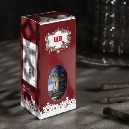LED figure "Lantern with a deer" 5.5 × 13 × 5.5 cm, plastic, batteries AG13x3, glow warm white-3