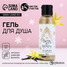 Shower gel “Believe in a dream!”, 100 ml, the aroma of winter vanilla, pure happiness