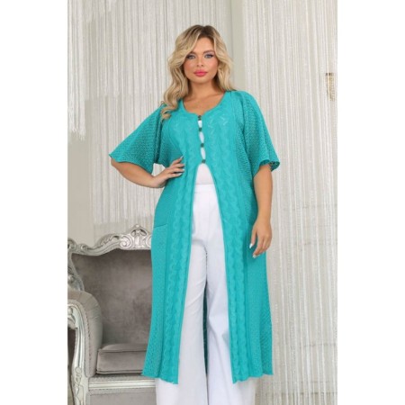 Cardigan female, size 58, green color-10