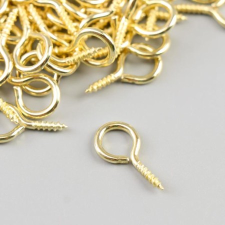 Screw-eye screw for fastening paintings, gold photographs (set 100 pcs) 1.8x0.9 cm