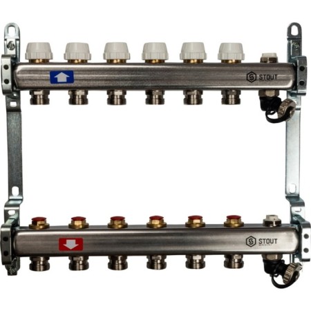 Collector Group Stout SMS-0932-000006, without flow meters, valve, 6 outputs, stainless steel. steel