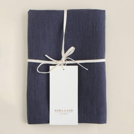 Decorative pillowcase SL Home Linen 40*40 cm, col. Dark blue, 100%flax-4