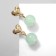 Earrings Assorted "Hearts" with beads, green color in gold