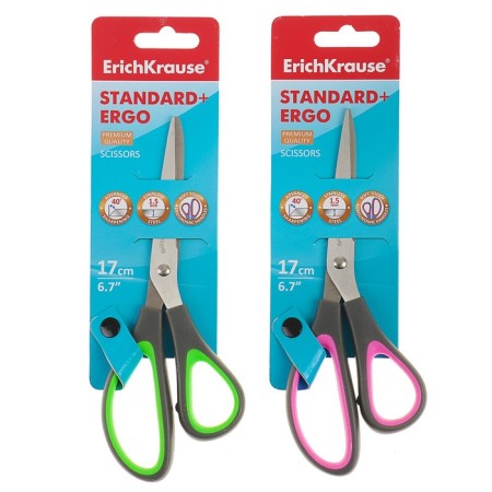 Scissors Standard+ ergo, 17 cm, blister, mix-3
