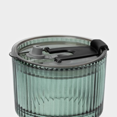 A glass glass with a lid and a pipe "Wine Verde", 350 ml, green color-4