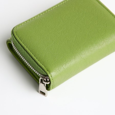 Women's wallet on magnet, green color-2