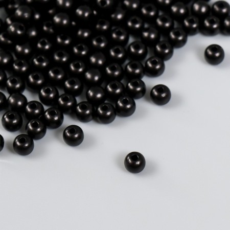 Set of beads "needlework" plastic, diameter 6 mm, 25 g, black