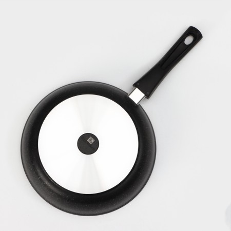 Pan, d = 26 cm, removable handle, glass cover, anti -stick coating, dark marble color-3