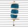 A toy with a karakatitsa carapace, lufu and bell, 25 x 5 cm, blue