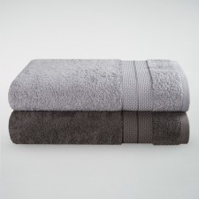 Набор махровых полотенец Guten Morgen Graphite duo collection, 500 гр, размер 70x140 см, 2 шт, цвет серый
