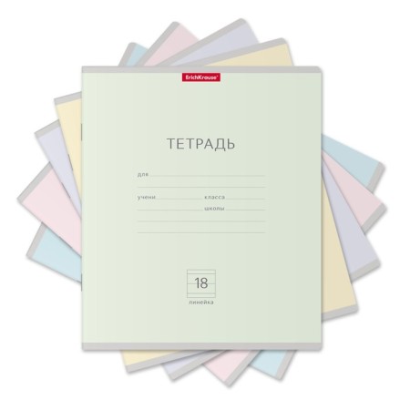 A notebook of 18 sheets in the Erichkrause Light line "Classic", cover coated cardboard, block offlet, mix-1