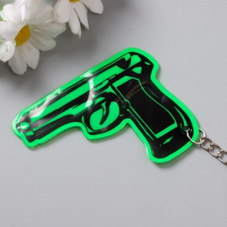 Keychain plastic reflective "gun" 4x6 cm-2