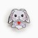 Icon on the postcard "Bunny", 3.2 x 3 cm