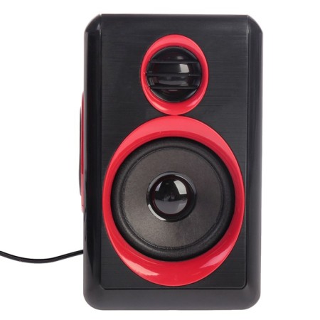 Computer speakers 2.0 Luazon ES-02, Jack 3.5, USB, 0.9 m, black and red-2