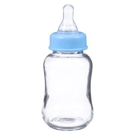 A bottle for feeding, classic throat, glass, slow flow, from 6 months, 150 ml., Mix color-8