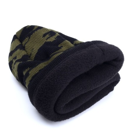 Knitting hat, on a fleece, wave, camouflage-2