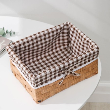 Basket for storage of the share "cell", 22 × 16 × 10 cm, brown color-3