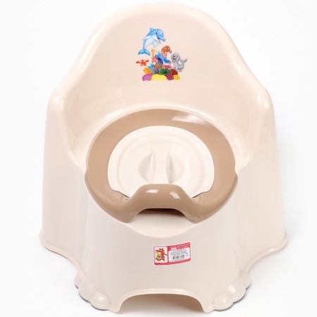 Children's anti -slip “comfort” pot with a lid, a removable bowl, cream color-1