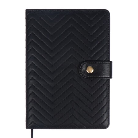 Lotted diary, A5, 136 sheets, leatherette, Devente.elizabeth, a solid cover with foam rubber, a snoop, perforation, lies, a block 70%, black
