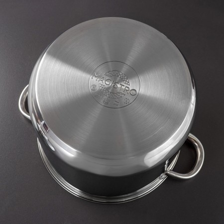 Magistro Grande stainless steel pan, 8.9 liters, with a lid, capsule, induction-2