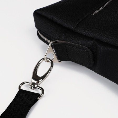 Male bag over the shoulder, Textura, artificial leather, black color-5