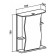 Lilia 55 mirror "Right 24 x 55 x 75 cm