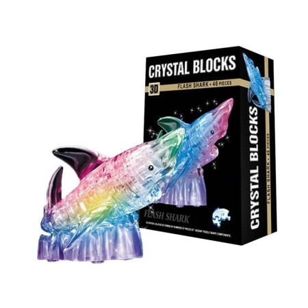 3D puzzle crystalline “shark”, 40 parts, light effects, works from batteries