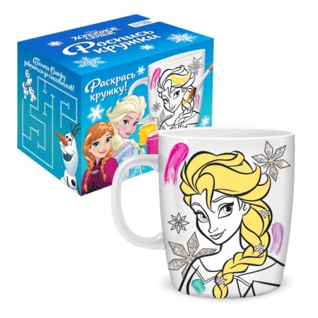 Set, mug for coloring, 250 ml "Fairy Tale near", cold heart