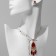 Set 2 objects: earrings, pendant “drops” quartet, red-white color in gold, 48 cm
