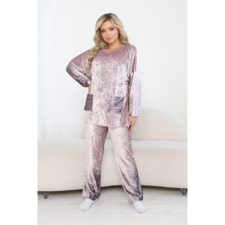 Female suit, size 52, pink color-2