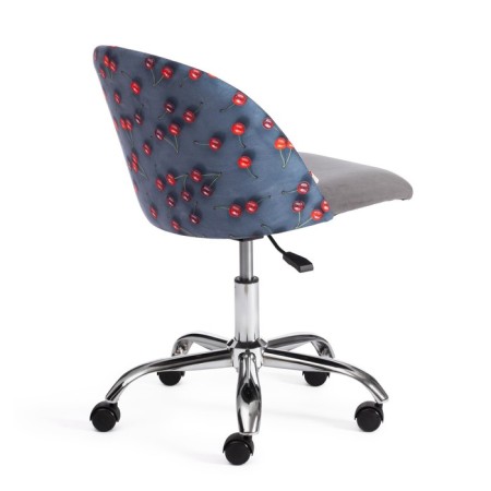 Armchair Children's Melody Fabric/Fllock, Gray, Botanica 08 Cherry/29-2