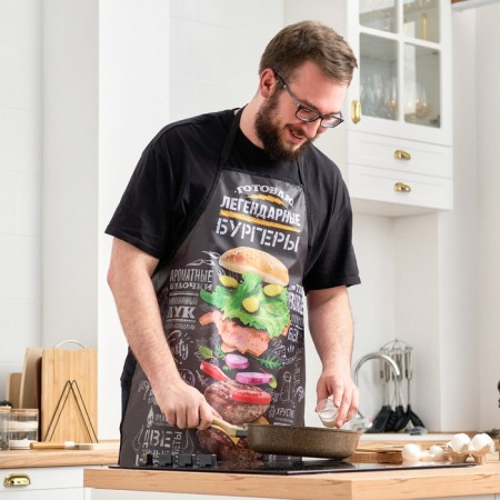 Apron "Legendary burgers" 65x80cm, oxford, 100% p/e, 210g/m2
