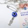 Pin-dalisman "Fulfillment of desires", fish, 2.2 cm, white-blue color in silver