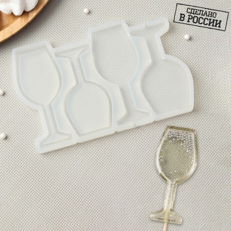Silicone Mold for candy and chocolate "glasses", 9 cm, color transparent color