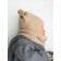 A cap on ties with pompons Children's Amarobaby Pure Love Pompony, with a lining, size 42-44 cm, sand