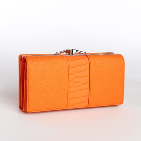 Women's wallet on a magnet, orange color