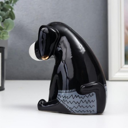 Souvenir Ceramics "Pyosik in panties" Black 11x6.7x12.6 cm-2