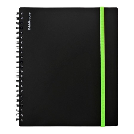 Notebook A5, 80 sheets in a cage on the crest Erichkrause "Accent", plastic toll cover, offset unit, whiteness 100%, mix-12