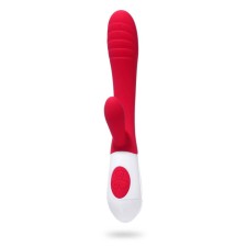 Vibrator, 12 modes with a clitoral stimulant, 22.8x6.5 cm, red